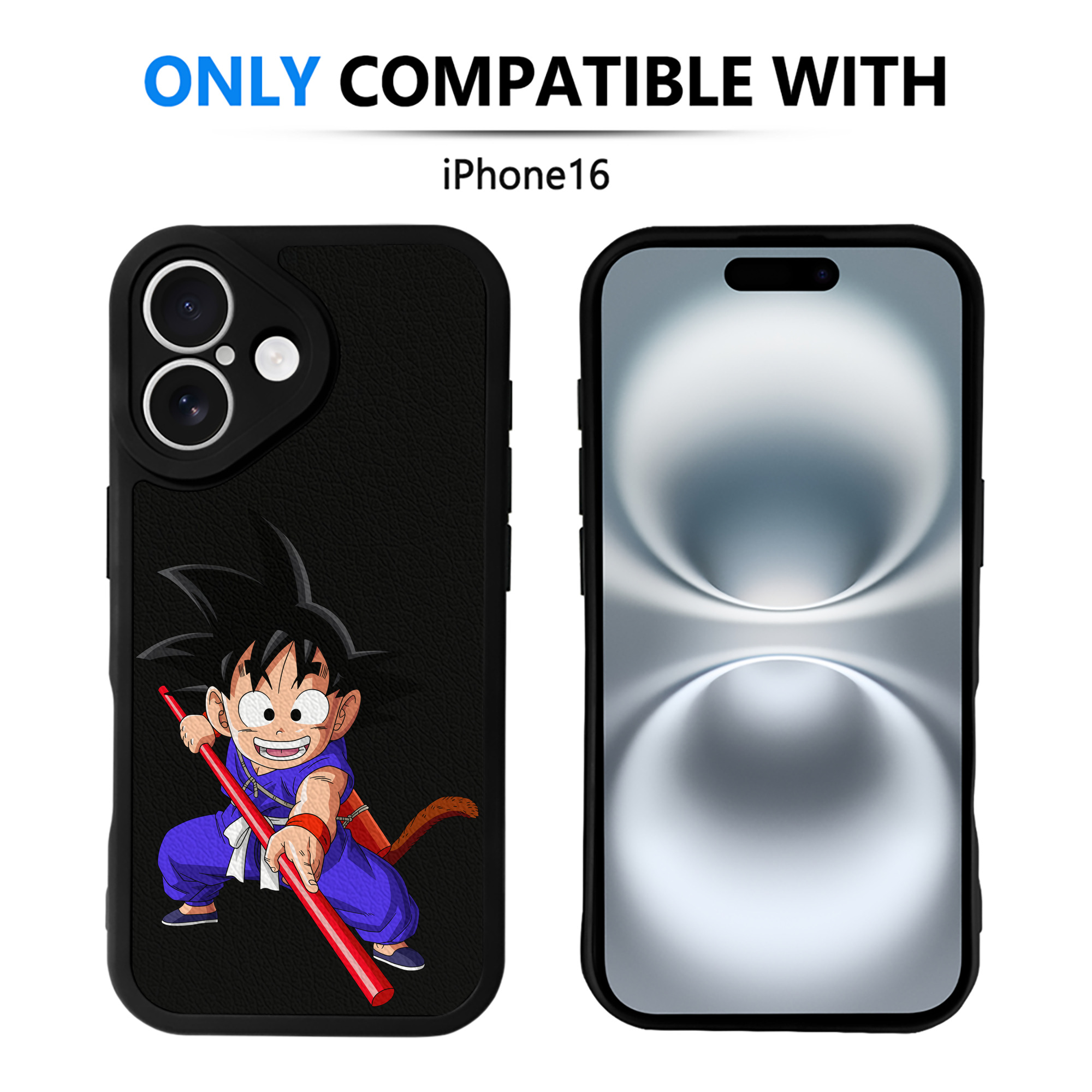 （画像用） ドラゴンボール 孫悟空（そん ごくう）Son Goku カカロット DRAGON BALL Kakarotto 【iPhone 16シリーズ対応】シリコンスマホケース（レザー調） 材質：シリコン